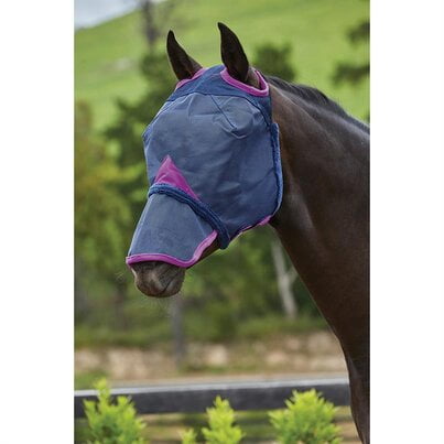 WeatherBeeta Comfitec Durable met neus donkerblauw paars Afbeelding van een paard met de WeatherBeeta Comfitec Durable met neus in de kleur donkerblauw paars