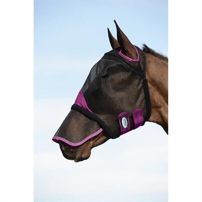 WeatherBeeta Comfitec Durable met neus zwart paars Afbeelding van een paard met de WeatherBeeta Comfitec Durable met neus in de kleur zwart paars